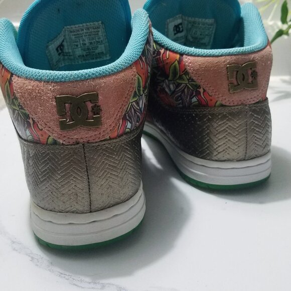 Rare DC x Miami Ink Peach Basket Skate Shoes - Picture 6 of 12
